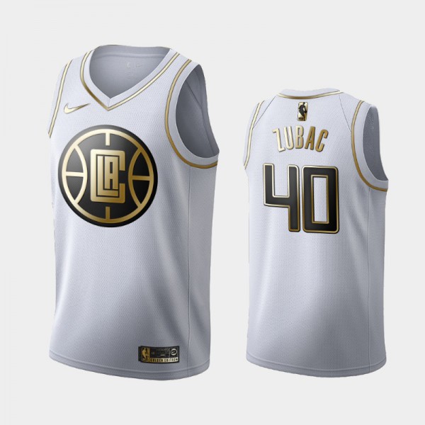 Ivica Zubac Los Angeles Clippers #40 Men's Golden Edition Jersey - White