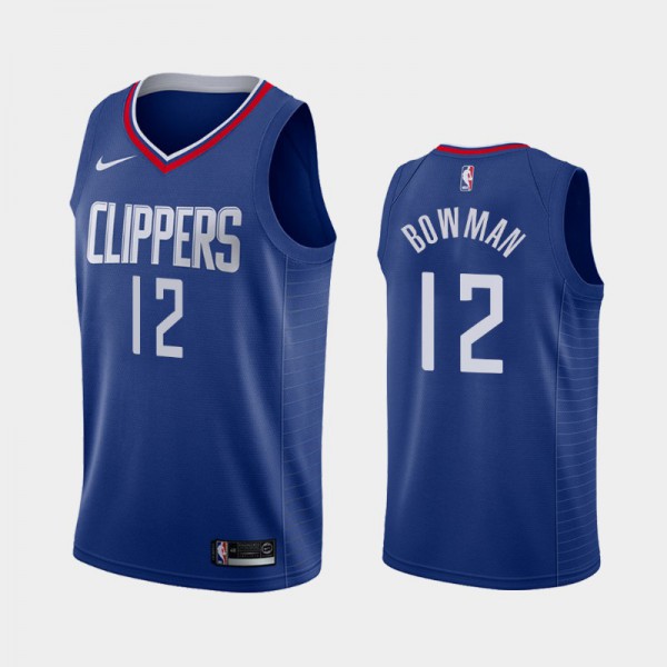 Ky Bowman Los Angeles Clippers #12 Men's Icon 2020-21 Jersey - Blue