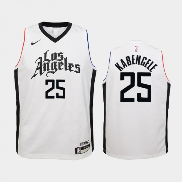 Mfiondu Kabengele Los Angeles Clippers #25 Youth City 2019-20 Jersey - White