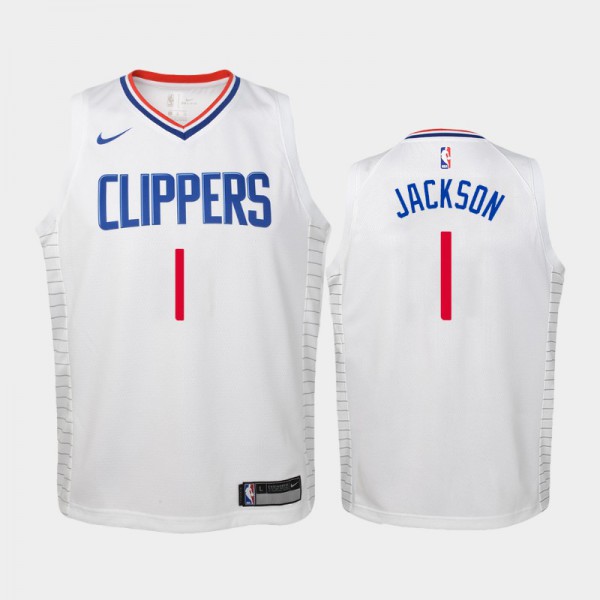 Reggie Jackson Los Angeles Clippers #1 Youth Association 2019-20 Jersey - White