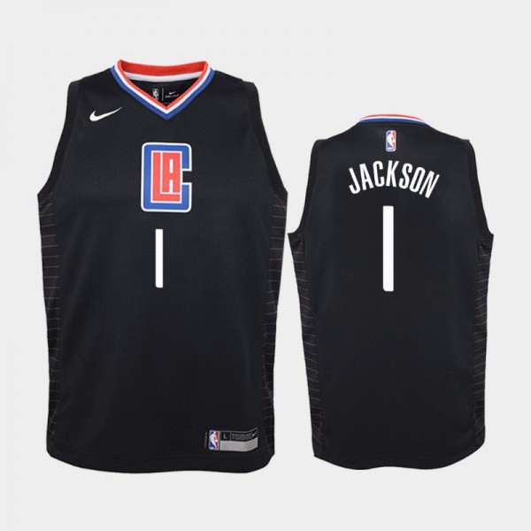 Reggie Jackson Los Angeles Clippers #1 Youth Statement 2019-20 Jersey - Black